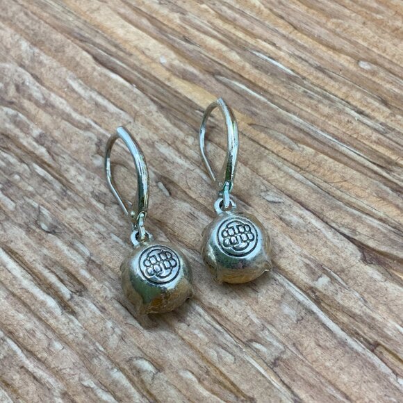 Dana Buchman Blue Crystal Dangling Lever Back Silver Tone Earrings - Picture 4 of 8